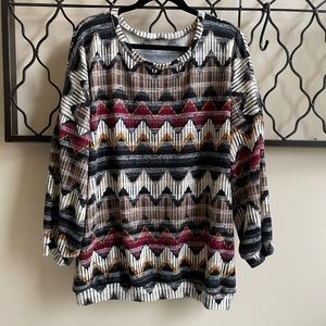 3/4 sleeve zig zag top size 2XL